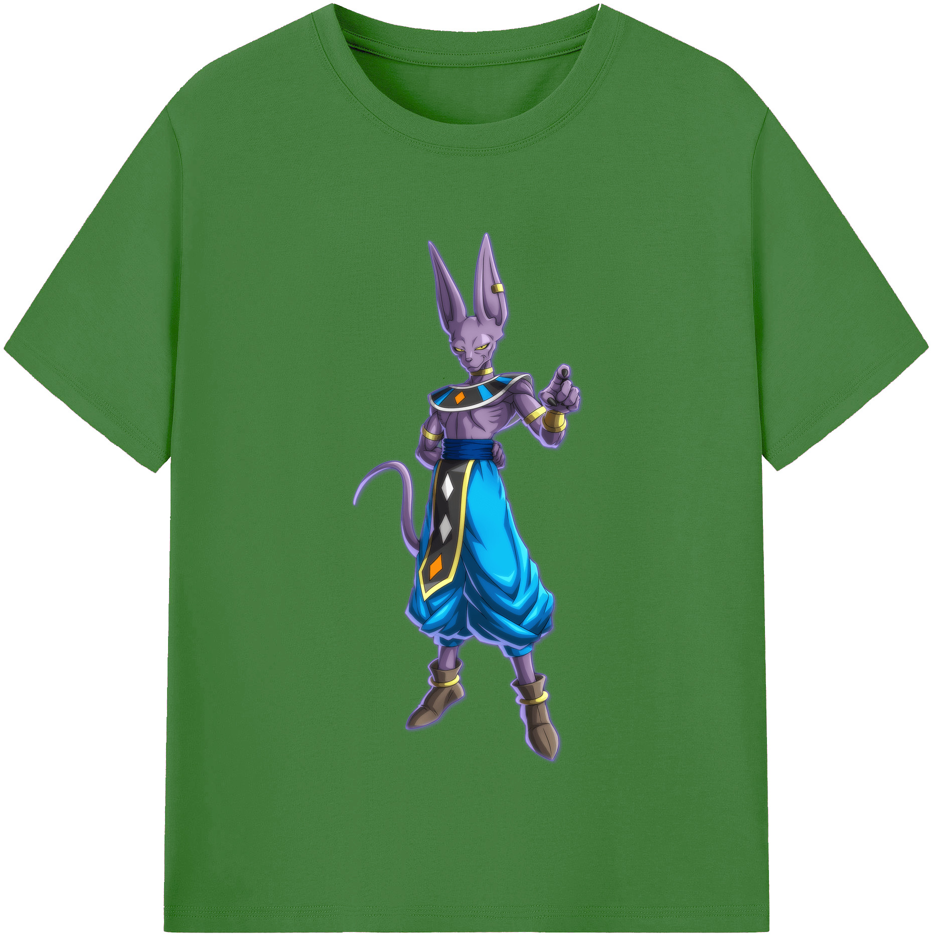 （画像用） ドラゴンボール ビルス 破壊神ビルス DRAGON BALL Beerus Birusu レディースカジュアルプリントTシャツ（綿100％）